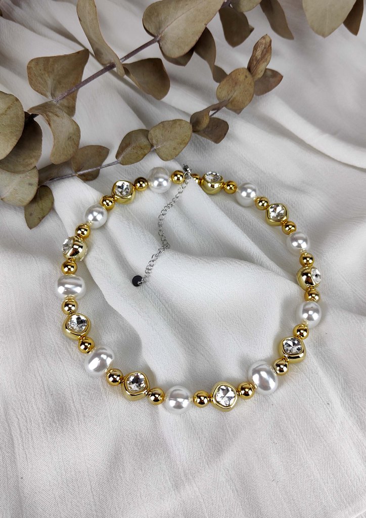 κολιε-ατσαλι-choker-στρασ-περλεσ