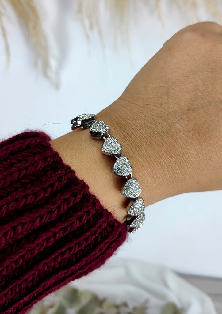 βραχιολι-ατσαλι-στρασ-καρδιεσ